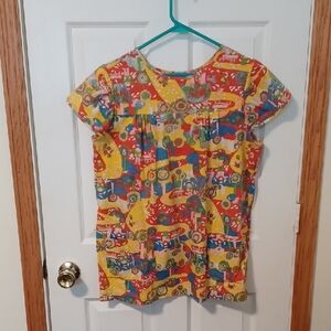 Vintage  Brou-ha-ha 1970's Work Smock/scrub Top Sx M/L